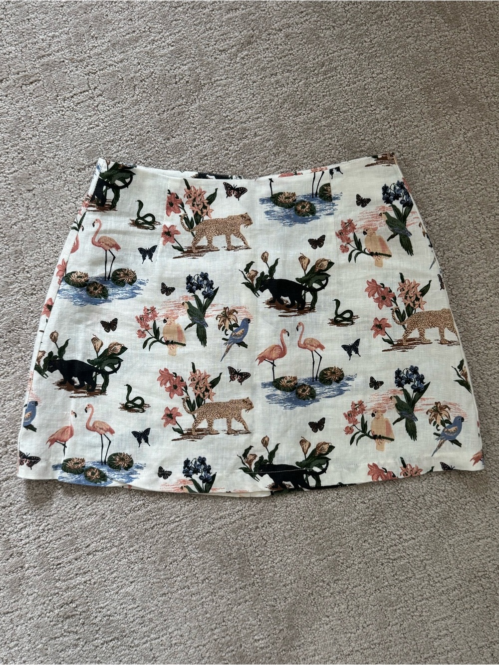 Reformation Safari Linen Mini Skirt